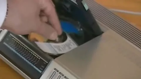COMPUTER. Writing to disk.. 1980s Vintage (2) Stock Footage 235850991