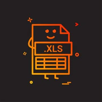 Computer xls file format type icon vector design Stock Illustration