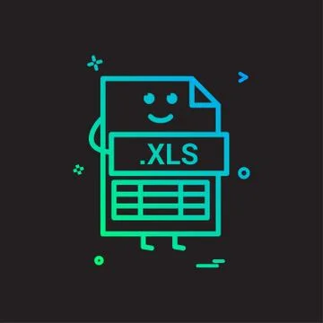Computer xls file format type icon vector design Stock Illustration