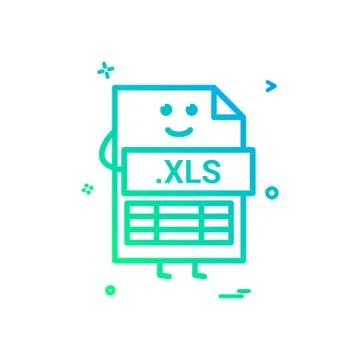 Computer xls file format type icon vector design Stock Illustration