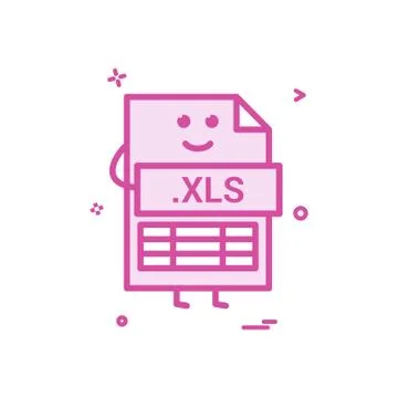 Computer xls file format type icon vector design Illustrazione stock
