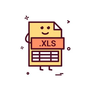 Computer xls file format type icon vector design 库存插图