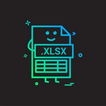 Computer xlsx file format type icon vector design Stock Illustration