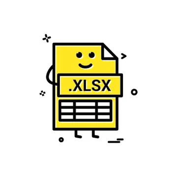 Computer xlsx file format type icon vector design Illustrazione stock