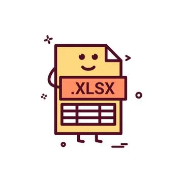 Computer xlsx file format type icon vector design Stock Illustration