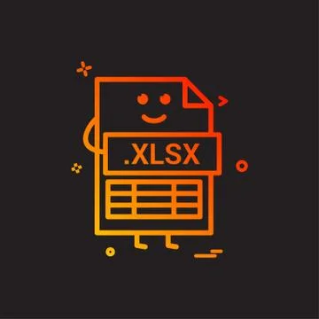 Computer xlsx file format type icon vector design Stock Illustration
