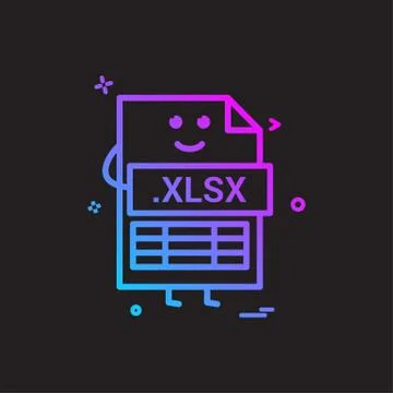 Computer xlsx file format type icon vector design Stock Illustration