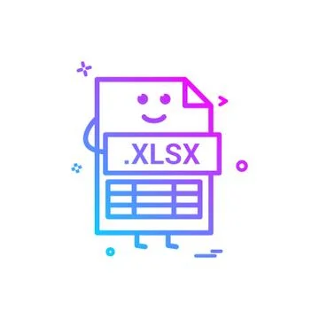 Computer xlsx file format type icon vector design 库存插图