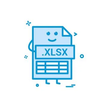 Computer xlsx file format type icon vector design Illustrazione stock