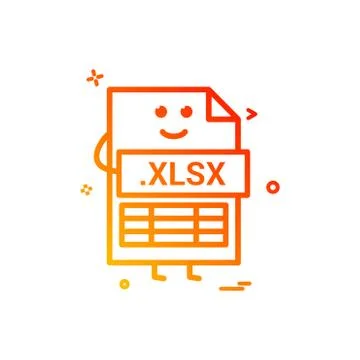 Computer xlsx file format type icon vector design 库存插图