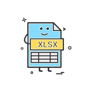 Computer xlsx file format type icon vector design Stock Illustration