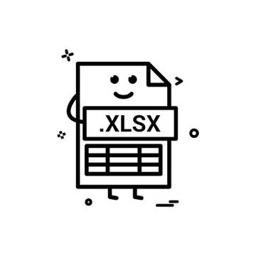 Computer xlsx file format type icon vector design Stockillustratie