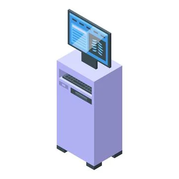 Computer xray icon isometric vector. Body ray Stock Illustration