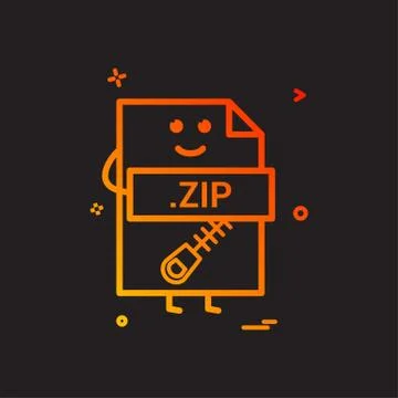Computer zip file format type icon vector design Stock Illustration