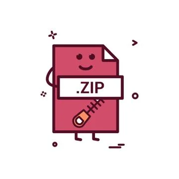 Computer zip file format type icon vector design Stock Illustration