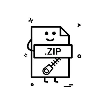 Computer zip file format type icon vector design Illustrazione stock
