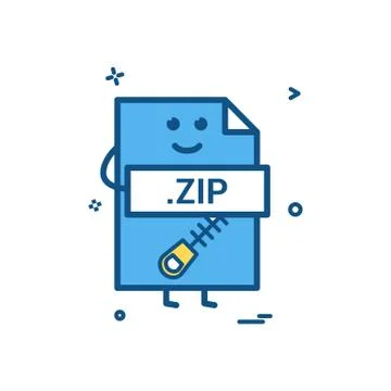 Computer zip file format type icon vector design Stock Illustration