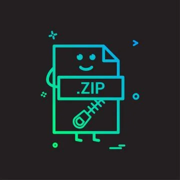 Computer zip file format type icon vector design Stock Illustration