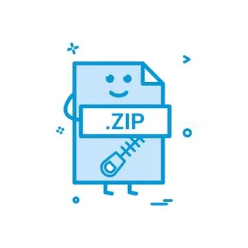 Computer zip file format type icon vector design Illustrazione stock