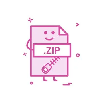 Computer zip file format type icon vector design Stock Illustration
