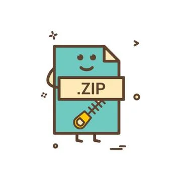 Computer zip file format type icon vector design Stock Illustration