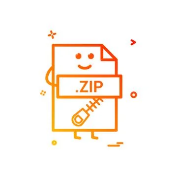 Computer zip file format type icon vector design Stock Illustration
