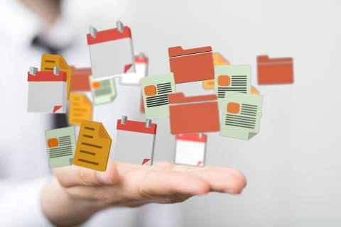 A computering cloud computing and files. Foto stock