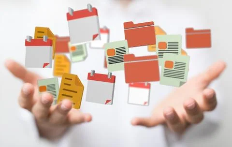 A computering cloud computing and files. Foto stock