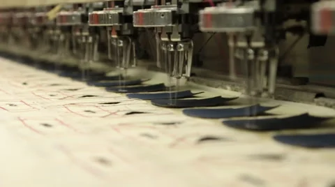 Computerize sewing and embroidery machine in motion slow. Stock Footage 45950100