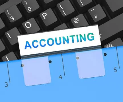 Computerized Accounting Digital Bookkeeping Audit 3d Rendering Stock Illustration
