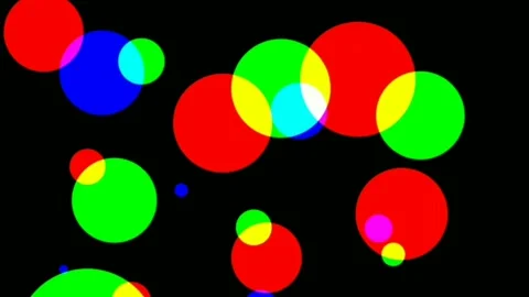 Computerized animation of colorful circles of various sizes, flickering Video stock 132478676