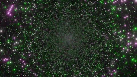 Computerized animation of numerous high energy cosmic dust particles Video stock 132715072