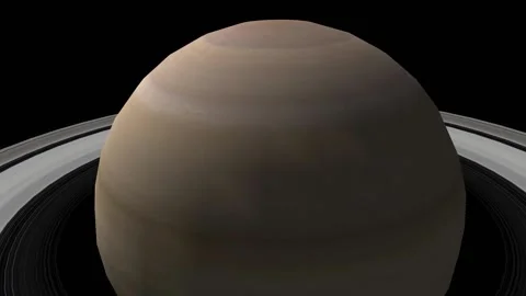 Computerized animation of Saturn planet isolated in the space. Motion Video stock 156779548