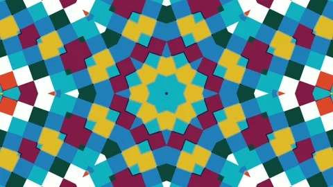 Computerized animation of small colorful boxes arranged in the form of Video stock 138073075