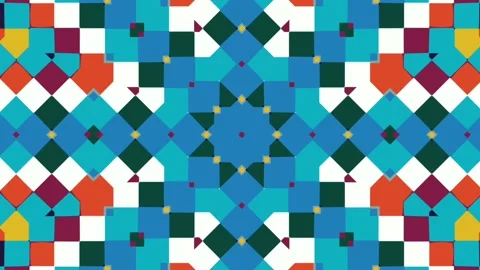 Computerized animation of small colorful boxes popping and fading in a Video stock 138073079
