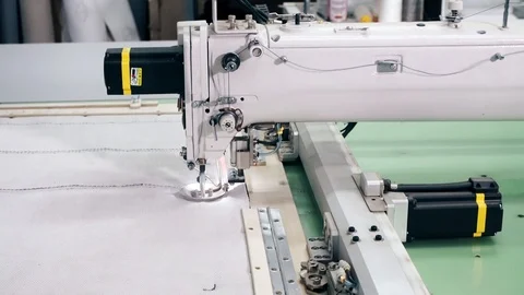 Computerized Automatic Quilting Machine work close up 스톡 동영상 88449721