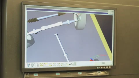 Computerized car wheel alignment machine monitor 스톡 동영상 51971292