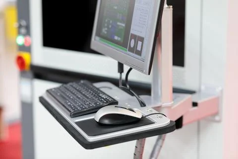 Computerized control console on support arm system Stock Photos