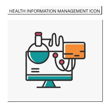 Computerized diagnostics color icon Stock Illustration