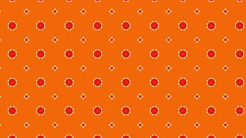 Computerized digital prints of small flowers on orange background for Video stock 201226507