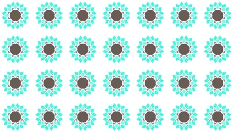 Computerized digital prints of small flowers on white background for Video stock 201677586