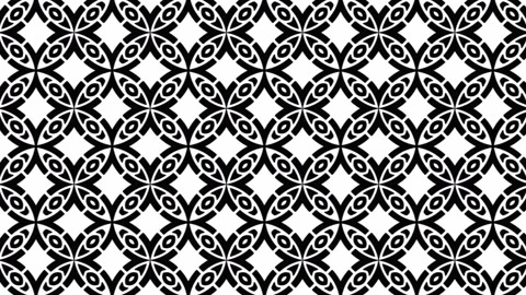 Computerized digital prints of small flowers and crosses on white background Stock Footage 310331260