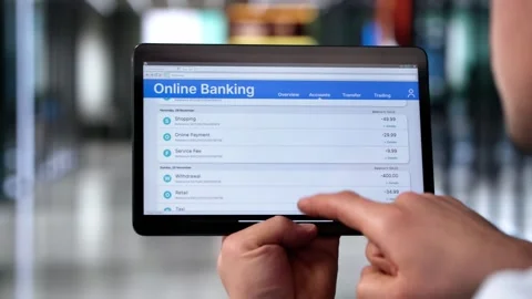 Computerized Electronic Bank Statement Transfer Stock Footage 294729088