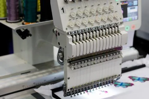 Computerized embroidery machine Stock Photos