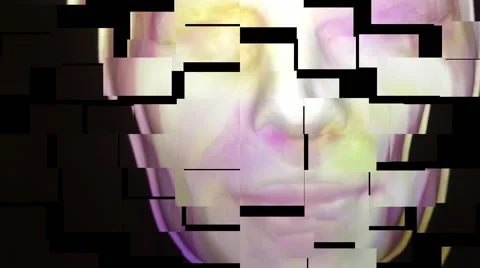 Computerized face shattered 스톡 동영상 40321615