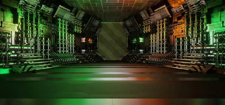 Computerized Inter Galactic Parking Underground Car Warehouse Garage Studio R イラスト素材