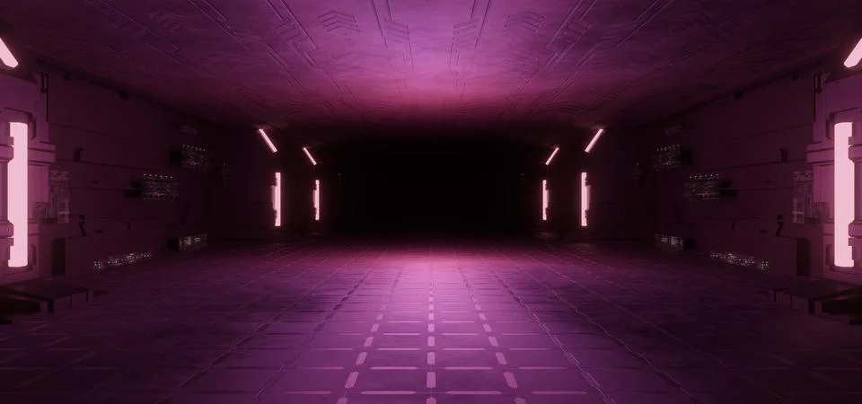 Computerized Inter Galactic Robotic Facility Laboratory Avant Garde Dark Grey Stock Illustration