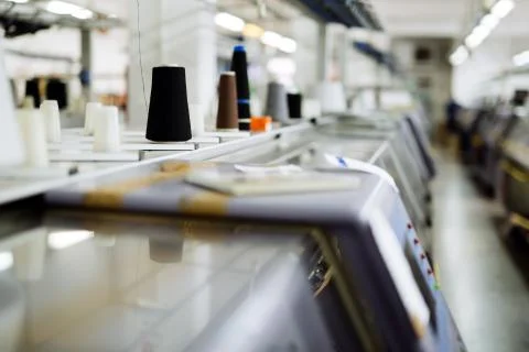 Computerized knitting machines Stock Photos