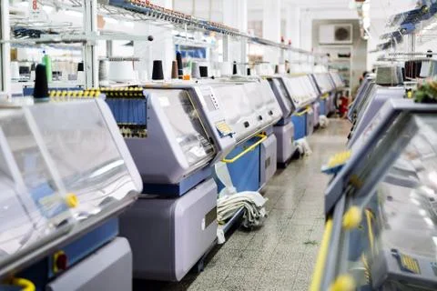 Computerized knitting machines Stock Photos