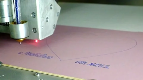 Computerized machine for cutting and drawing Stock Footage 62122570